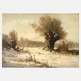 Fritz Halberg-Krauss, "Winterlandschaft", Öl auf Leinwand