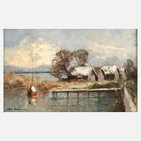 Otto Hellmeier, "St. Alban Diessen", Öl auf Hartfaserplatte