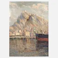 E. Herz, Blick auf Alicante, 1919, Öl auf Leinwand