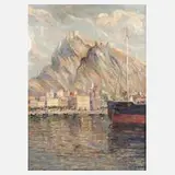 E. Herz, Blick auf Alicante, 1919, Öl auf Leinwand