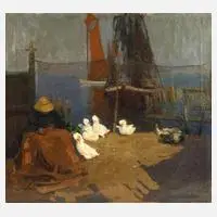 Elisabeth Kämper, "Am Haff", Öl auf Leinwand und Keilrahmen