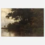 Rosenthal, Das Haus am See, Öl auf Holz