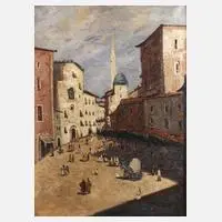 Othmar Ruzicka, "Skutari" (Skhodra) in Albanien, Öl auf Leinwand