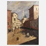 Othmar Ruzicka, "Skutari" (Skhodra) in Albanien, Öl auf Leinwand