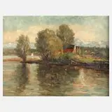 Hans Schilcher, Dießen am Ammersee, 1923, Öl auf Karton