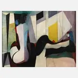 József Soma Guti, "Frauen auf der Terrasse", Öl auf Leinwand