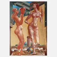 Hans-Peter Müller, Figurative Szene, Mischtechnik
