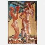 Hans-Peter Müller, Figurative Szene, Mischtechnik