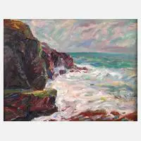 Marian Kratochwil, Küste in Cornwall, Öl auf Leinwand