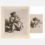 Cornelis Bega, Paar Grafiken, Radierungen auf schwachem Bütten
