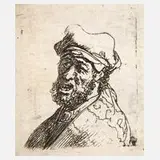 Rembrandt van Rijn, "Schreiender Mann...", Radierung auf schwachem Bütten