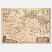 Johann W. Blaeu, Karte Mark Brandenburg, Kupferstich