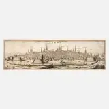 Braun & Hogenberg, Ansicht von Lübeck, Kupferstich auf dünnem Bütten