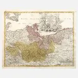 Johann B. Homann, Karte Brandenburg-Hinterpommern, Kupferstich