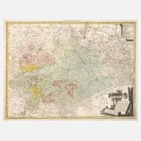 Karte Mitteldeutschland by Homanns Erben, Kupferstich, sold Nov 2025