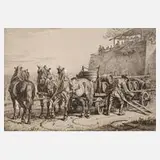 Johann Adam Klein, Brauereiwagen, 1862, Radierung