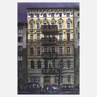Manfred Butzmann, "Berliner Mietshaus, Calrin 2", 1991, Farbradierung