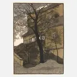 Hede Jahn, "Schloss Lichtenstein...", Farblinolschnitt
