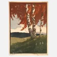 "Im Herbst" by Karl Johne, Farbholzschnitt, sold Nov 2025
