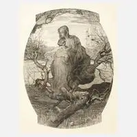 Wilhelm Woernle, "Engel des Lebens" nach Segantini, Radierung