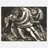Ernst Barlach, "Blocksberggelichter", Holzschnitt auf Japanpapier