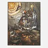Uriel Birnbaum, "Auf einem anderen Stern", Farblithographie