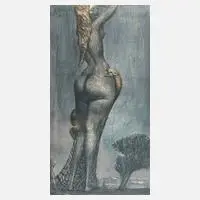 Ernst Fuchs, "Frau Lot", Farbradierung