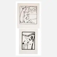 Paar Exlibris by Franz Marc, sold Nov 2025