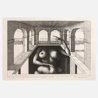 Rudolf Hausner, "Eva fundamental", 1973, Lithographie