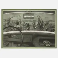 Uwe Pfeifer, "Idyll 76", Lithographie auf leichtem Karton