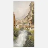 Giovanni Battista, Italienische Stadtansicht, Gouache und Aquarell auf Papier