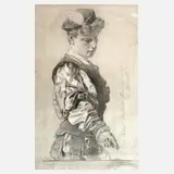 Anton von Werner, Halbportrait eines jungen Mannes, 1878, Zeichnung