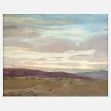 Fritz Hildebrandt, Sonnenuntergang bei Tozeur, 1924, Aquarell über Graphit