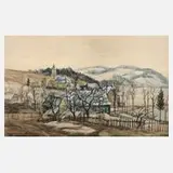 Hermann Paschold, "März im Weidatal", 1942, Aquarell und Deckweiß auf Papier