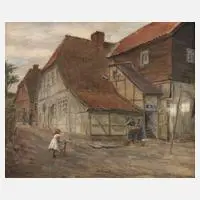 Alexander Schmidt-Michelsen, Auf der Dorfstraße, Mischtechnik