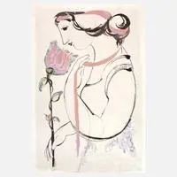 Flora by Bjørn Wiinblad, Mischtechnik, sold Nov 2025