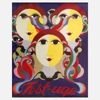 Bjørn Wiinblad, "Fest-uge", Gouache