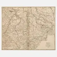 Georges Le Rouge, Karte Markgrafschaft Meißen, 1758, Kupferstich auf Bütten