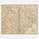 Georges Le Rouge, Karte Markgrafschaft Meißen, 1758, Kupferstich auf Bütten