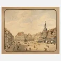 E. Satzger, Marktplatz zu Leipzig, 1892, Mischtechnik