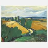 Fredo Bley, Sommer im Vogtland, Öl auf Hartfaserplatte