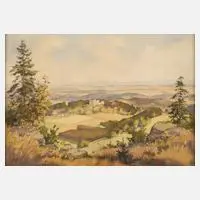 Siegfried Hauffe, Blick zum Burgstein, Aquarell
