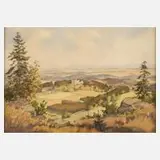 Siegfried Hauffe, Blick zum Burgstein, Aquarell