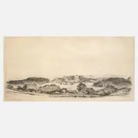 Lothar Rentsch, Blick zum Burgstein, Radierung