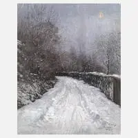 Walther Witting, Winter in Mondsee, 1924, Öl auf Leinwand und Karton