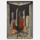 Claus Weidensdorfer, "Ausblick aus dem Fenster", Farblithographie