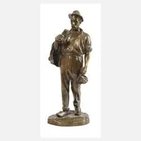 N. Picciole, Arbeiter auf dem Heimweg, Bronze