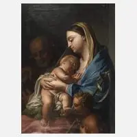 Lenthe, "Die Heilige Familie" nach Francesco Trevisani, Öl auf Leinwand und Spannrahmen