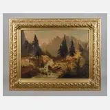 Adam Johann Braun, Hochgebirgslandschaft, Öl auf Leinwand