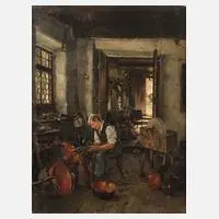 Carl Breitbach, Beim Kupferschmied, 1833, Öl auf Karton